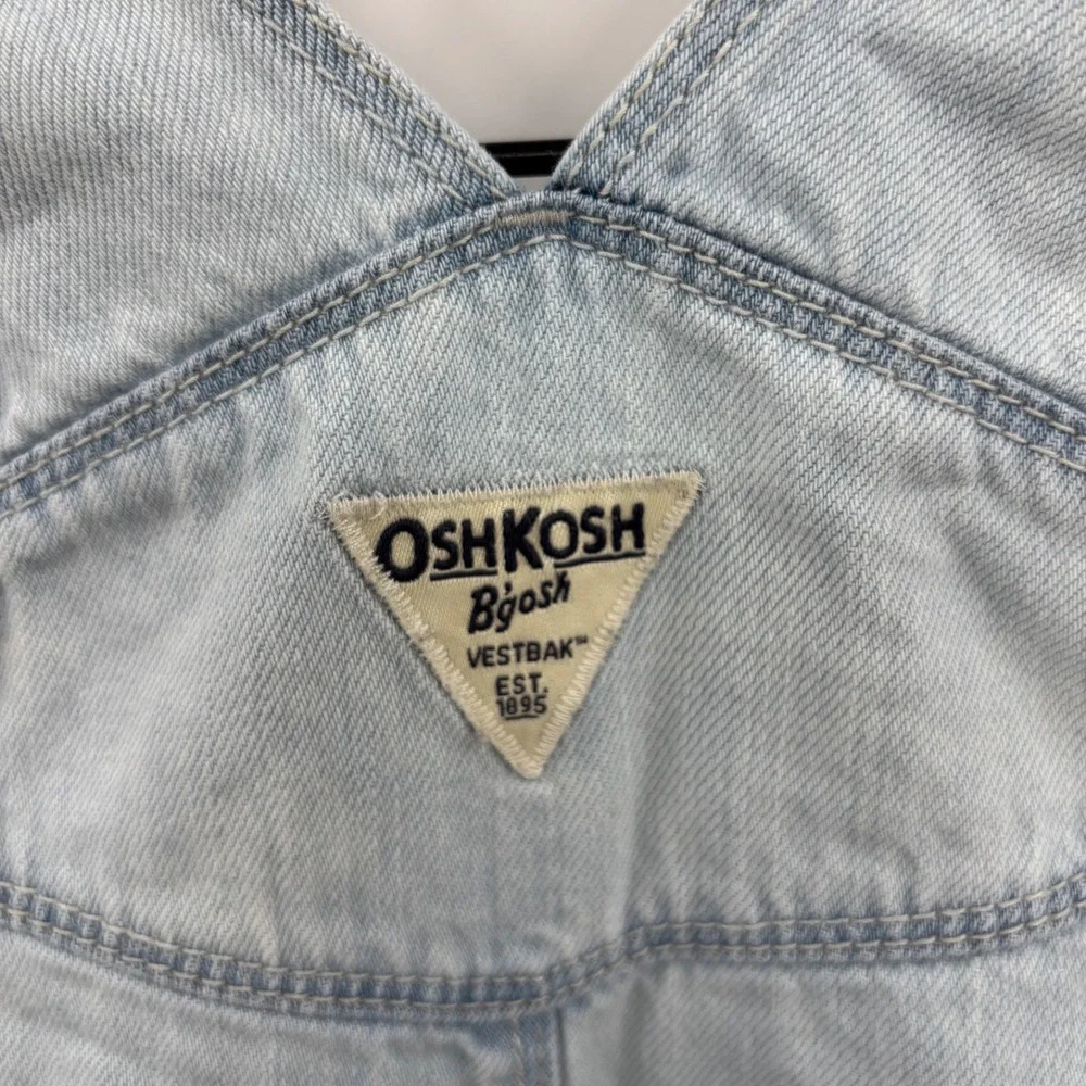 OshKosh Bgosh Kids 2T Light‎ Wash Denim Cherry Shortalls Overalls GCL15232-SML